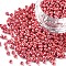 8/0 Glass Seed Beads, Opaque Colors Lustered, Round, Red, 3mm, Hole: 1mm, about 10000pcs/pound