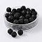 Pave Disco Ball Beads, Polymer Clay Rhinestone Beads, Grade A, Round, Jet, 6mm, Hole: 0.8mm
