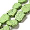 Synthetic Turquoise Dyed Beads Strands, Nuggets, Yellow Green, 22~32x19~26.5x6~10mm, Hole: 1.2mm, about 13~16pcs/strand, 14.96~16.34 inch(38~41.5cm)
