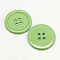 Resin Buttons, Dyed, Flat Round, Light Green, 18x3mm, Hole: 2mm, 395pcs/bag