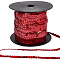 Sparkle PVC Sequins Ribbon, Sequins Trim, Clothing Accessorie, FireBrick, 6mm, 100yards/roll