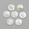 Freshwater Shell Pendants, Flat Round & Vortex, Platinum, 16x3.5~4mm, Hole: 1.2mm