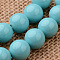 Polished Round Grade A Shell Pearl Bead Strands, Dark Turquoise, 5.5~6mm, Hole: 1mm, about 64pcs/strand, 15.7 inch