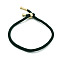 Cotton Cord Bracelets, with Brass Finding, Golden, Dark Olive Green, 8-1/2 inch(21.5cm)~9 inch(23cm)