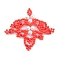Seed Beads Beaded Charms, Leaf Shell Pearl Pendant, Red, 40x45x4.5mm, Hole: 1.5~1.6mm