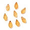Glass Beads, Leaf, Orange, 12x6.5x5mm, Hole: 0.8mm