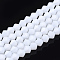 Opaque Solid Color Glass Beads Strands, Imitation Jade, Faceted, Bicone, Creamy White, 4.5x4mm, Hole: 0.8~1mm, about 75~78pcs/strand, 28~29cm