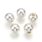 ABS Plastic Beads, Round, Silver Color Plated, 5x4.5mm, Hole: 1.4mm, about 9000pcs/500g