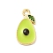 Alloy Enamel Pendants, Light Gold, Fruit, Avocado, 18x9x2mm, Hole: 1.6mm