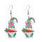 Easter Acrylic Dangle Earrings, Platinum, Rabbit, 55x15mm