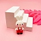 PVC Plastic Pendants, Rabbit Charms, Red, 55x30mm