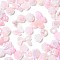 Rainbow Iridescent Plating Acrylic Beads, Pearlized, Mixed Shapes, Misty Rose, 8.5~32x10~41x5~11mm, Hole: 1.2~2mm