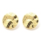 Textured Flat Round Rack Plating Brass Stud Earrings Findings&nbsp;EJEW-K263-30G-1