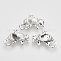 Tibetan Style Alloy Pendants,  Cadmium Free & Lead Free, Animal, Antique Silver, 13x19x3mm, Hole: 1.4mm, about 325pcs/500g