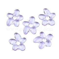Handmade Lampwork Beads, Flower, Lilac, 18x17x4mm, Hole: 3.7mm