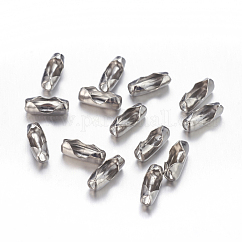 変色防止304ステンレススチールボールチェーンコネクター  ステンレス鋼色  9x3.5x3mm  2.4mmボールチェーンに適合