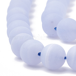 天然石ブルーレースアゲートビーズ連売り  艶消し  グレードAB +  ラウンド  4mm  穴：1mm  約96個/連  15.5インチ&nbsp;G-T106-032