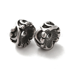 304ステンレススチールビーズ  コラム  アンティークシルバー  8x4mm  穴：1.8mm&nbsp;STAS-A080-37AS