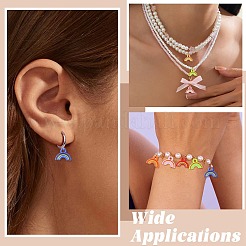 ベーキングペイントアクリルパーツ  レインボーチャーム  ミックスカラー  11.5x15x2.5mm  穴：2mm&nbsp;OACR-CJC0005-06