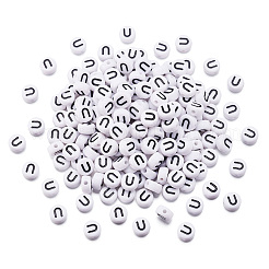 500Pcs Acrylic Horizontal Hole Letter Beads&nbsp;OACR-YS0001-03U