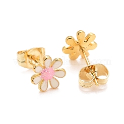 304 Stainless Steel Enamel Stud Earrings&nbsp;EJEW-B009-18G-04