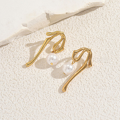Stainless Steel Bowknot Dangle Stud Earrings&nbsp;YX2216