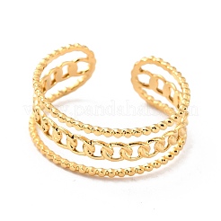 Ion Plating(IP) 304 Stainless Steel Finger Rings&nbsp;RJEW-L102-07G