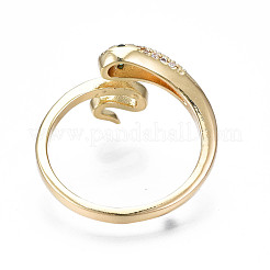 Green Cubic Zirconia Snake Wrap Cuff Ring&nbsp;RJEW-N035-068-NF