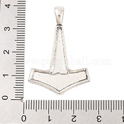 チベットスタイルの合金トールのハンマーペンダント  カドミウムフリー＆鉛フリー  アンティークシルバー  37x25x2mm  穴：4mm&nbsp;X-TIBEP-A19843-AS-RS