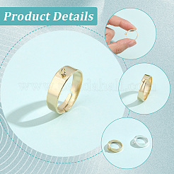 20Pcs 2 Colors Adjustable Brass Finger Rings Setting for Hanging Pendant&nbsp;KK-BBC0027-80