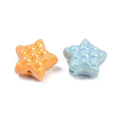 不透明なアクリルビーズ  スター  ABカラーメッキ  ミックスカラー  18x19x9.5mm  穴：2mm&nbsp;X-OACR-C022-12