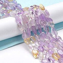 天然石アメトリンビーズ連売り  ナゲット  7~14x4~9x4~7mm  穴：1mm  約40~50個/連  15.16~15.55インチ（38.5~39.5cm）&nbsp;G-I351-A11