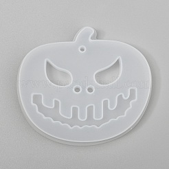 ハロウィンDIYジャック・オー・ランタンペンダントシリコンモールド  レジン型  UVレジン用  エポキシ樹脂ジュエリー作り  ホワイト  73x83x11mm  穴：3.5mm  インナーサイズ：65x78mm&nbsp;X-DIY-P006-53