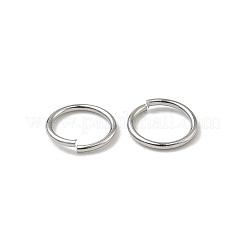 変色しにくい304ステンレススチール製オープン丸カン、ジュエリー金具  鋸で切ったシームレスな丸型  ステンレス鋼色  18ゲージ  10x1mm  内径：8mm  約1500個/袋&nbsp;J0R7Z011-A