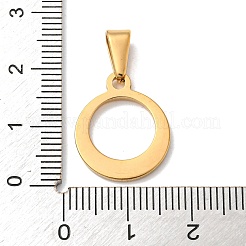 304ステンレスペンダント  丸いリング  ゴールドカラー  18.5x15.5x1.5mm  穴：3.5x6.5mm&nbsp;STAS-I136-02B-G