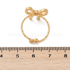 304ステンレススチールカフリング  蝶結び  ゴールドカラー  15.5x13mm  内径：17mm&nbsp;LS-RJEW-D306-13G