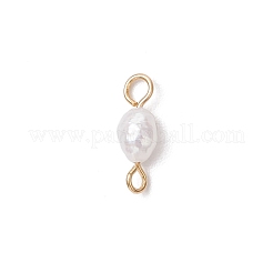 Natural Cultured Freshwater Pearl Potato Links Connector Charms&nbsp;PALLOY-JF04173-02