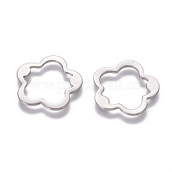 変色しにくい201ステンレススチール製リンクリング  花  ステンレス鋼色  22x0.5mm&nbsp;STAS-L234-017P