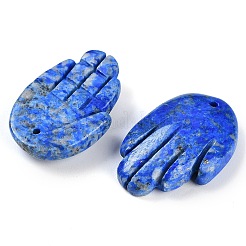 天然石ラピスラズリペンダント  ハムサ手  26~27x18.5~19x6~6.5mm  穴：1.5mm&nbsp;G-K359-03H