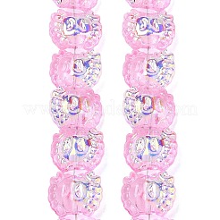 Electroplate Baking Paint Transparent Glass Beads Strands&nbsp;GL-CBA17FF-01H