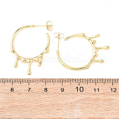 Rack Plating Brass Melting Drop Stud Earrings&nbsp;EJEW-F294-05G