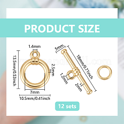 12Pcs Brass Toggle Clasps&nbsp;KK-BC0015-43G