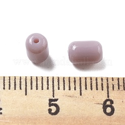不透明な模造翡翠ガラスビーズ  コラム  ロージーブラウン  6x4mm  穴：1mm  2647個/ポンド&nbsp;GLAA-Z012-02C