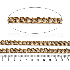 酸化アルミニウムキューバチェーン  スプールで  溶接されていない  ゴールドカラー  11x8x2mm  約98.43フィート（30m）/ロール&nbsp;CHA-S002-03G