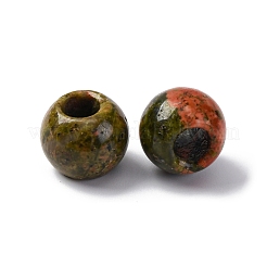 Natural Unakite European Beads&nbsp;G-B130-01
