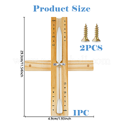 ドライスチームルーム用の木製砂時計  ガラスと  長方形  バリーウッド  293x49x30.5mm&nbsp;AJEW-WH0596-178