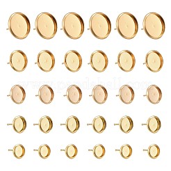 30Pcs 5 Size 304 Stainless Steel Stud Earring Findings&nbsp;STAS-LS0001-02G