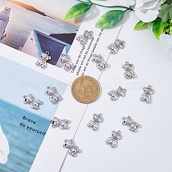 ラックメッキ合金ペンダント  カドミウムフリー＆鉛フリー  クマのチャーム  プラチナ  17.5x11x5mm  穴：1.5mm  50個/箱&nbsp;FIND-DC0003-20