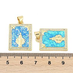 Brass Micro Pave Cubic Zirconia Pendants&nbsp;KK-I723-11G