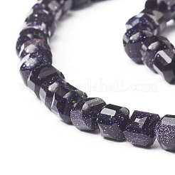 Synthetic Blue Goldstone Beads Strands&nbsp;G-I270-08